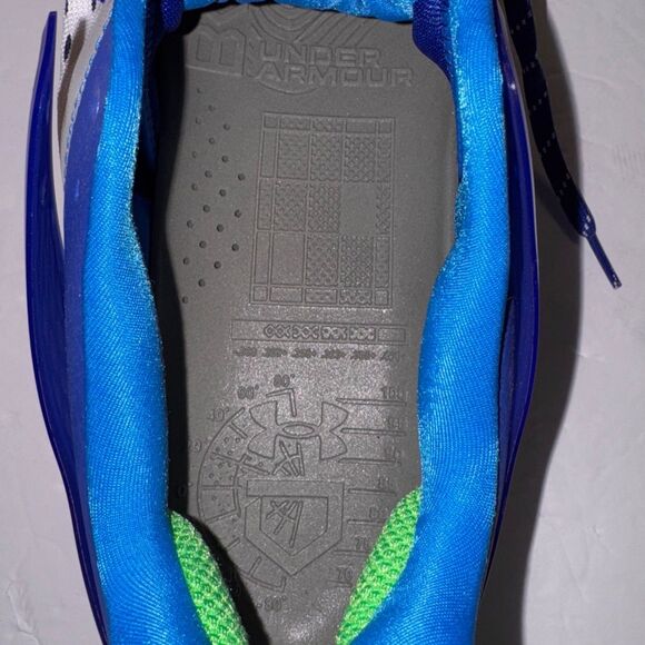 Under Armour Mens Size 16 Blue & White Yard Low MT TPU Baseball Cleats Athletic - Picture 9 of 9